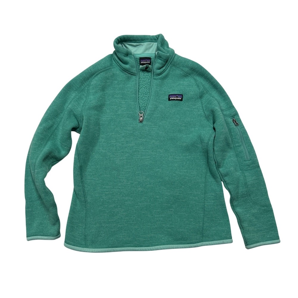 Patagonia Better Sweater 1/4-Zip Kids Small 7-8 Teal Green Fleece Preppy